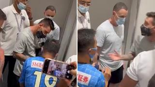 Futbolista del Kawasaki buscó a Messi en el vestuario para que le firme su camiseta | VIDEO