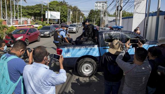Miembros de la policía nacional de Nicaragua. (Foto de JORGE TORRES / EFE)