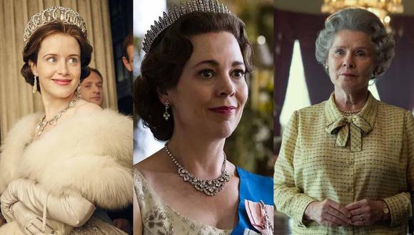 Tres mujeres, una reina. De izquierda a derecha, las actrices de la serie "The Crown" que interpretaron a la Reina Isabel II: Claire Foy, Olivia Colman e Imelda Staunton. Esta última se dejará ver como la monarca en la quinta temporada, a estrenarse en noviembre del 2022.