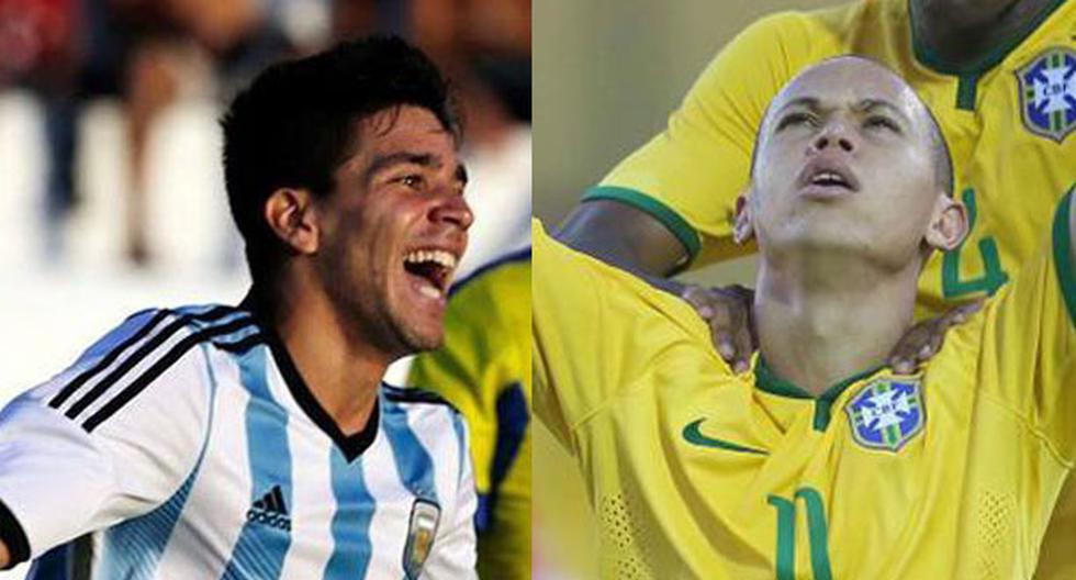 Giovanni Simeone y Marcos Guilherme han destacado en sus partidos. (Foto: AFA.org.ar / CBF)