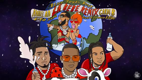 Cardi B y Anuel AA se unen por segunda vez en el "remix" de "La bebé" (Foto: captura YouTube)