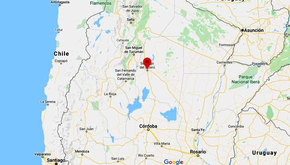 Tembló el norte de Argentina. El sismo tuvo una magnitud de 5,3. (Foto: Google Maps)