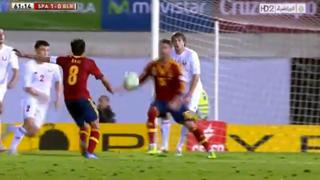 Así fue el último gol de Xavi con la selección española