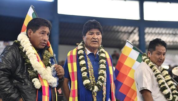 El expresidente de Bolivia Evo Morales (2006-2019), participa durante una reunión de las facciones oficialistas este sábado en Cochabamba (Bolivia). EFE/Jorge Abrego