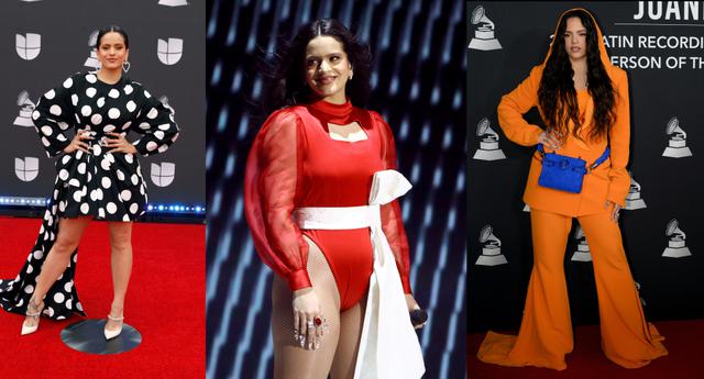 La cantante española Rosalía ganó tres grammys en los premios más importantes de música. Recorre la galería y entérate de todos los looks que llevó en los Grammy Latino. (Foto: AFP)