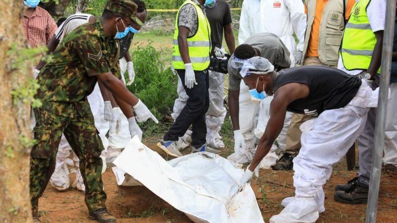 Detectives and forensic experts began examining the site on Friday.  (EPA).