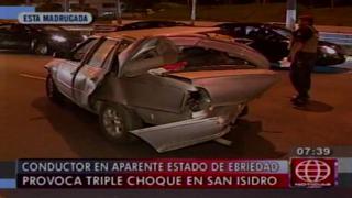 San Isidro: chofer ebrio ocasiona choque y policía queda herido