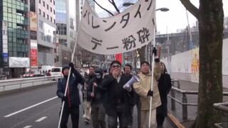 Hombres 'impopulares' marchan contra San Valentín en Japón