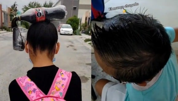 Profesoras de diversas escuelas de México pidieron a sus alumnos que se presenten con "peinados locos", en el marco de las celebraciones por el Día del Niño. Foto: (TikTok / @jennyaleb, @karii.26).