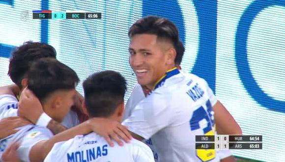 Gol de Luis Vázquez para el 2-0 de Boca Juniors vs. Tigre. (Captura: ESPN)