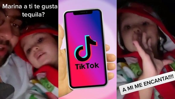 Si bien Marina no consume tequila por ser una niña, su voz es usada en diversos videos de TikTok. (Foto: iXimus en Pixabay / @alvaroalvarez137 TikTok / Composición)
