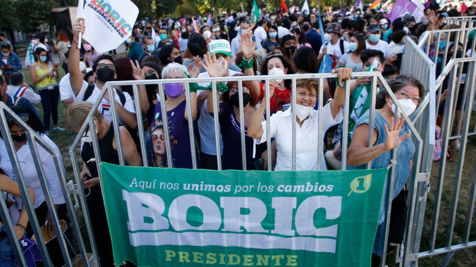 Supporters of Gabriel Boric.  (GETTY IMAGES)