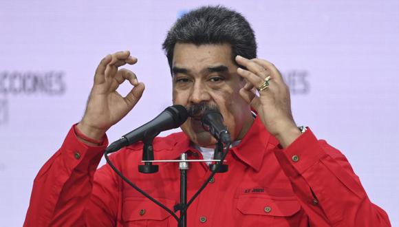 El presidente venezolano Nicolás Maduro habla durante una conferencia de prensa en Caracas. (Foto: Yuri CORTEZ / AFP)