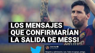 Lionel Messi y los mensajes en redes sociales que confirmarían su salida de Barcelona