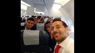 Claudio Pizarro y el 'selfie' antes de viajar a Chile