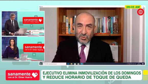 El doctor Elmer Huerta se refirió sobre la actual situación del coronavirus en el Perú. (Captura de pantalla/América TV).