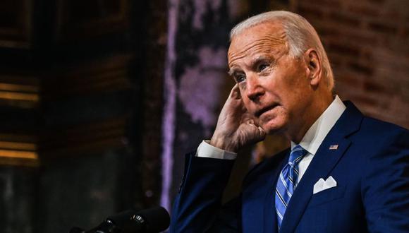 El presidente electo de Estados Unidos, Joe Biden, pronuncia un discurso de Acción de Gracias en el Queen Theatre en Wilmington, Delaware. (Foto: CHANDAN KHANNA / AFP)