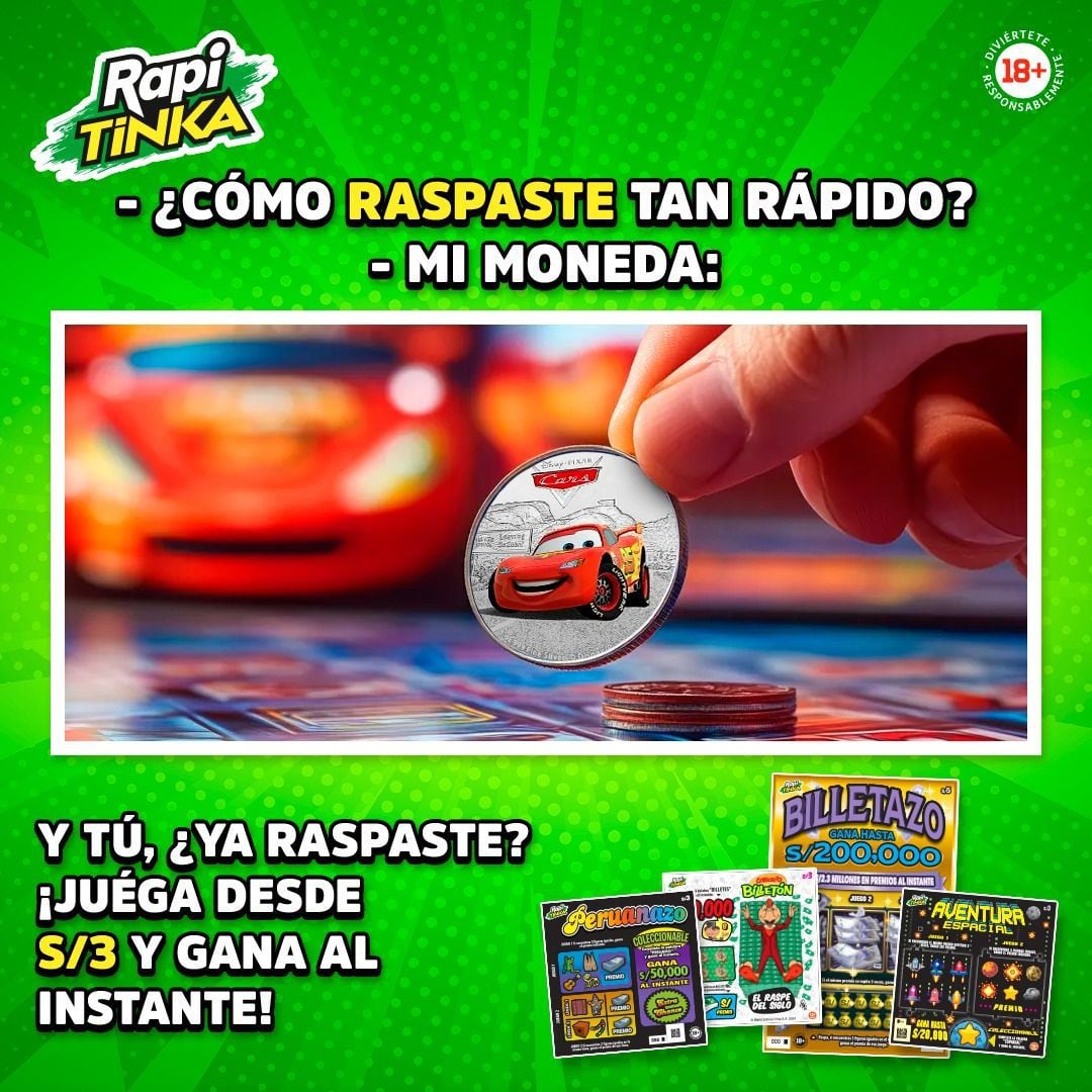 Raspa y gana al instante en tu punto de venta La Tinka favorito a nivel nacional.