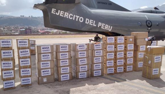El Gobierno Central envió a Cusco dos toneladas en equipos de bioseguridad y medicinas para lucha contra el COVID-19 | Foto: MTC