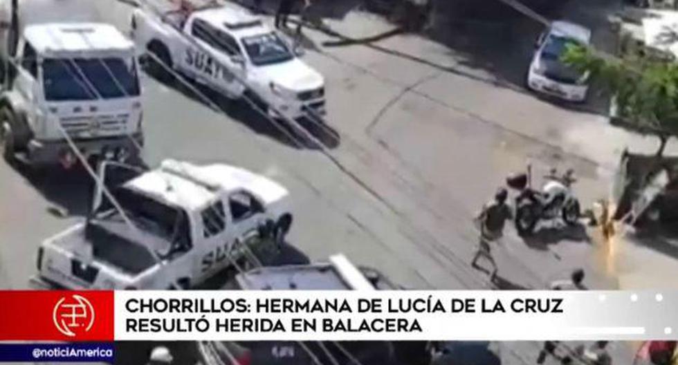 Julia de la Cruz Cuya, hermana de la cantante criolla Lucía de la Cruz, resultó herida durante balacera (Captura: América Noticias)