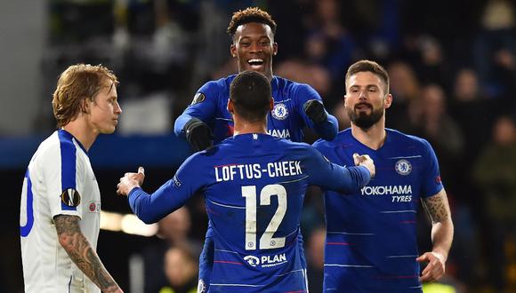 Chelsea goleó 3-0 a Dinamo Kiev en Londres por los octavos de final de la Europa League. (Foto: AFP)