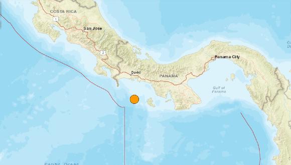 Un sismo de magnitud 6.8 sacudió el litoral del Panamá el 4 de abril de 2023. (Captura de USGS)