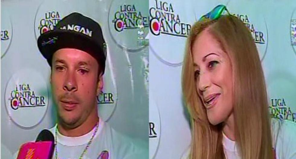 Mario Hart y Edith Tapia mantuvieron su distancia durante un evento benéfico de la Liga contra el cáncer. (Foto: Captura de video / Latina)