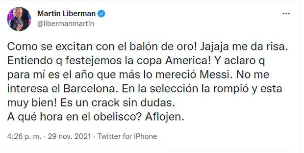 Martin Liberman's Twitter post | Screenshot