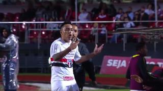 Christian Cueva se mostró incómodo tras ser sustituido en Sao Paulo