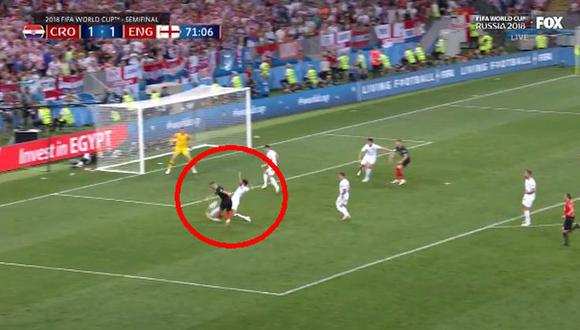 Inglaterra vs. Croacia EN VIVO: Perisic casi marca el 2-1 [VIDEO] (Foto: captura de FOX)