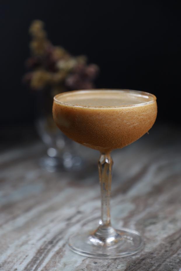 This cocktail is considered an irresistible dessert.  The cup is wrapped in cinnamon. 