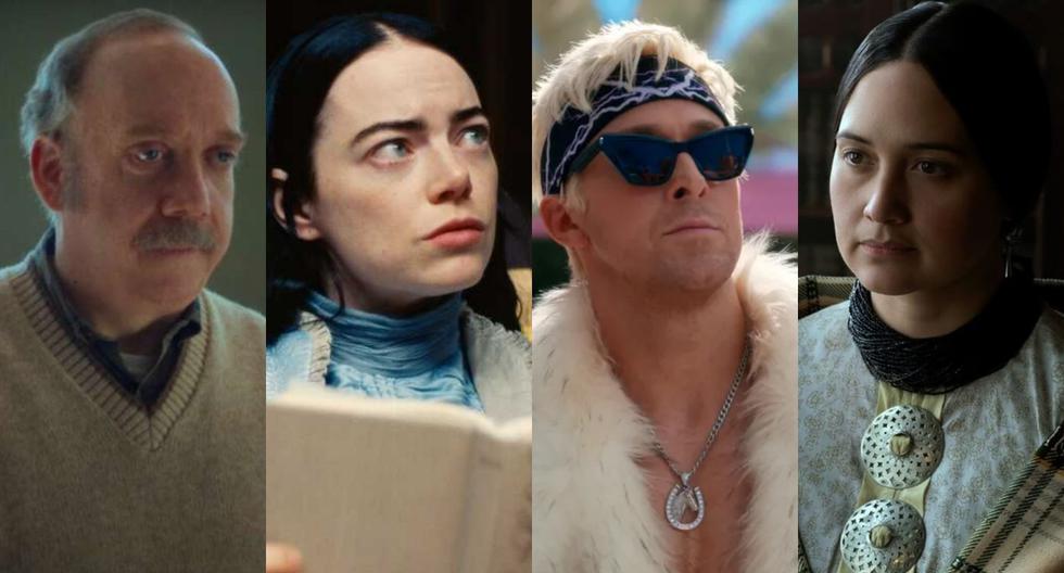 Paul Giamatti, Emma Stone, Ryan Gosling y Lily Gladstone, algunos de los intérpretes nominados al Oscar 2024.