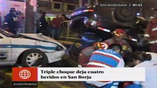 San Borja: triple choque dejó cuatro heridos en Av. Aviación