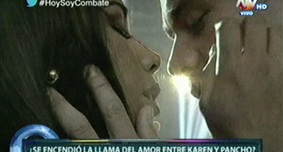 Karen Dejo y Pancho Rodríguez se besan en actuación. (Foto: Captura ATV)