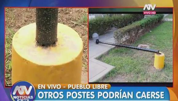 Pueblo Libre: municipio reparó postes tras accidente con menor