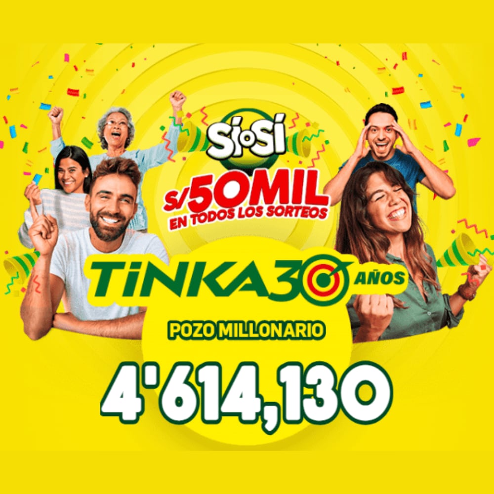 PARA EL PRÓXIMO SORTEO DE LA TINKA, A REALIZARSE EL DOMINGO 12 DE ENERO EL ‘POZO MILLONARIO’ SERÁ DE: