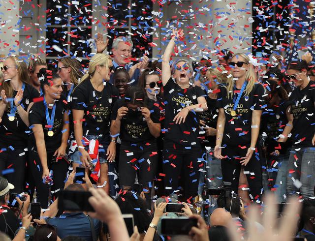 Selección femenina de fútbol de Estados Unidos | Campeonas del Mundial Francia 2019 son recibidas en Nueva York. Foto: AFP