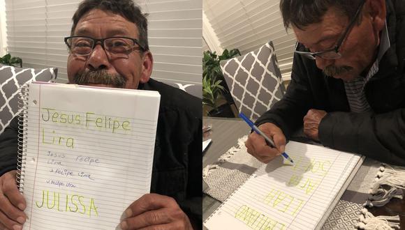 Felipe Lira no dudó en presumir su logro con todo el mundo en redes sociales. El mexicano residente en Estados Unidos, ahora también está aprendiendo inglés. (Foto: capturas de Twitter)