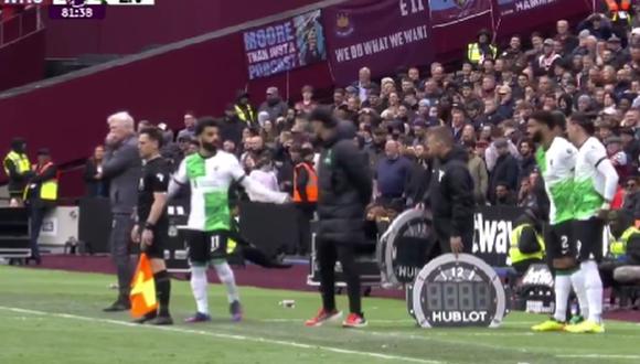 Salah y Klopp protagonizan tenso cruce en pleno Liverpool vs West Ham por Premier League | VIDEO