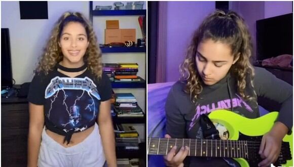 Criticaron a una tiktoker por usar una camiseta de Metallica y ella respondió tocando sus canciones en la guitarra de forma virtuosa. (Foto: @zariasmusic / TikTok)