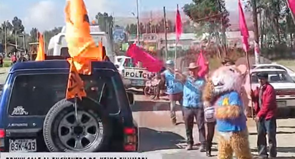 El PPKy se vio cara a cara con la camioneta de Keiko Fujimori en Jauja. (Foto: YouTube)