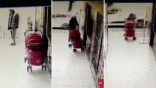 Arequipa: delincuente roba un coche de bebé con niño adentro