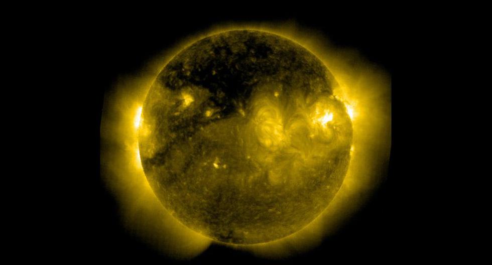 La imagen publicada extrapola las observaciones a baja latitud del Sol efectuadas por Proba-2 para reconstruir una vista del polo. (Foto: ESA)