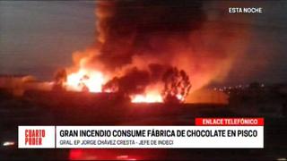 Ica: incendio consume fábrica de chocolate en Pisco