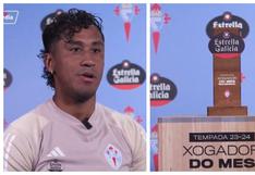 Renato Tapia fue elegido el jugador del mes en Celta: “Muchas gracias a toda la afición que votó por mí”