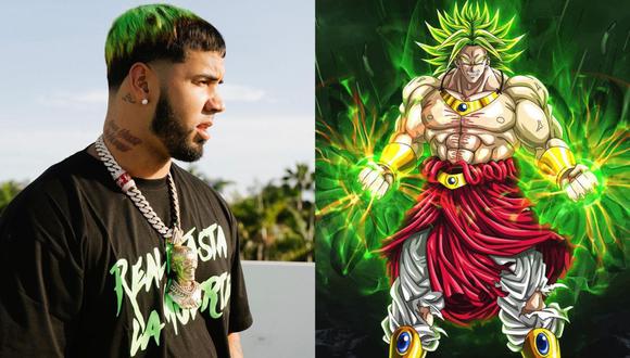 Anuel AA aparece en Instagram con el cabello pintado de verde y se compara con Broly de “Dragon Ball”. (Foto: Instagram)