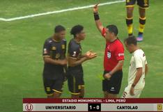 El primer expulsado de la Liga 1: Ítalo Regalado vio la roja en el Universitario vs. Cantolao