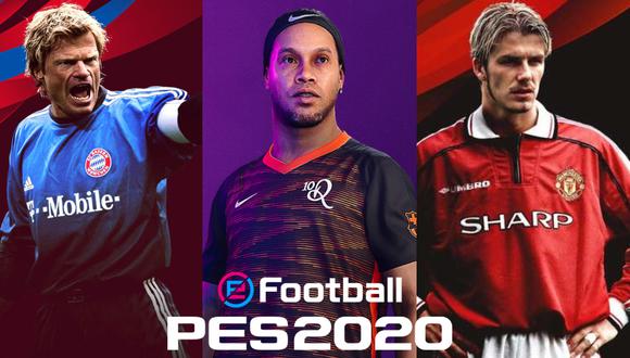 Oliver Khan, Ronaldinho y David Beckham son algunas de las leyendas que encontramos en PES 2020. (Captura de pantalla)