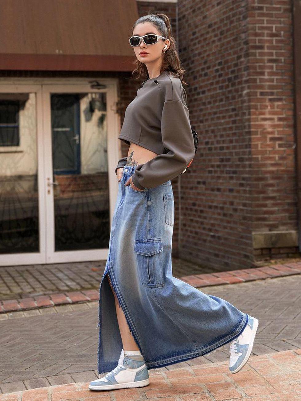 10 ideas para combinar la falda de jean larga en invierno | Falda jean larga  en invierno | VIU | EL COMERCIO PERÚ