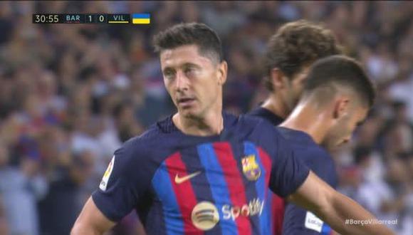 Robert Lewandowski (2) y Ansu Fati configuraron el 3-0 de Barcelona vs. Villarreal. (Captura: DirecTV Sports)